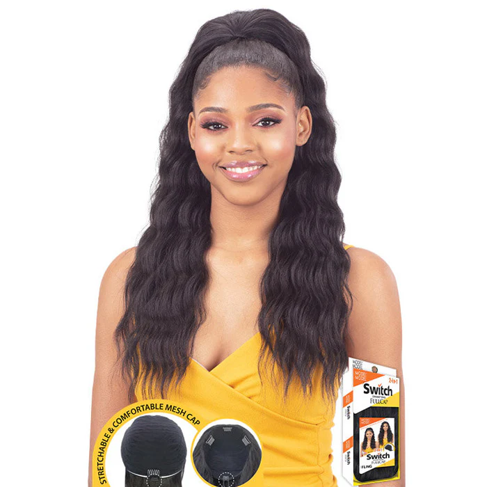 Model Model Switch Drawstring Full Cap 2 In 1 Half Wig - FLING - Image 2