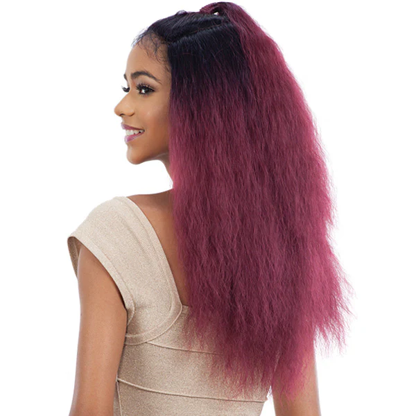 Model Model Synthetic Half Up Lace Front Wig - CAPRI - Image 4