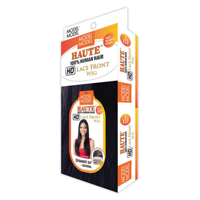 Model Model 100% Human Hair HD Lace Front Wig Haute - Straight 24 - Image 3