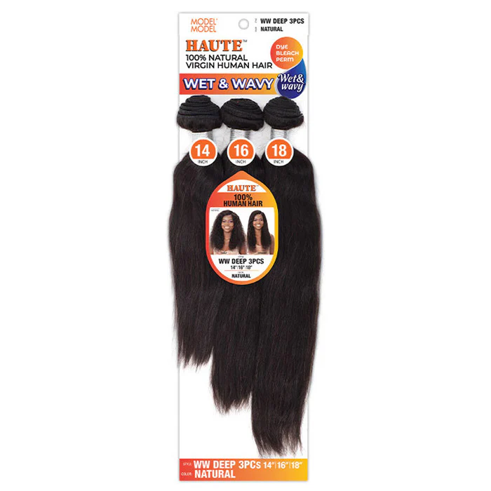 ModelModel Haute 100% Virgin Human Hair Wet & Wavy Weave 3pc - DEEP - Image 5