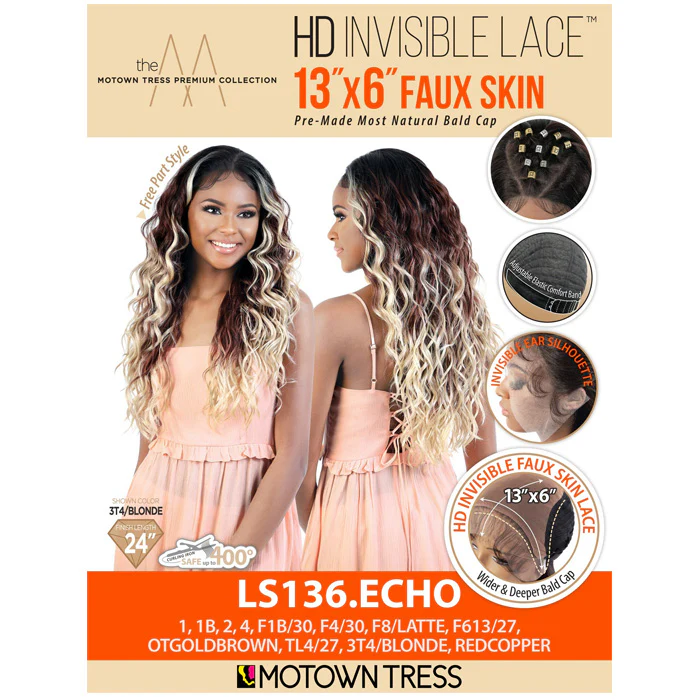 Motown Tress 13X6 Faux Skin HD Lace Front Wig - LS136.ECHO - Image 4