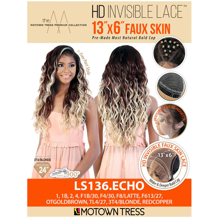Motown Tress 13X6 Faux Skin HD Lace Front Wig - LS136.ECHO - Image 5