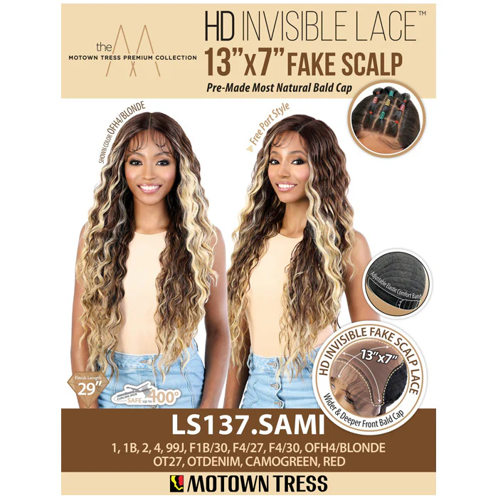 Motown Tress Glueless 13x7 HD Invisible Fake Scalp Lace Front Wig - LS137.SAMI - Image 4