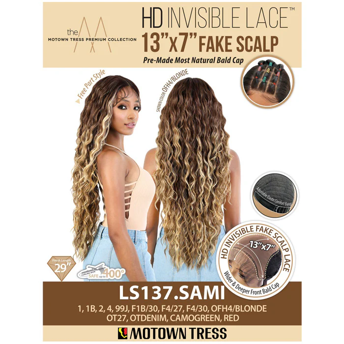 Motown Tress Glueless 13x7 HD Invisible Fake Scalp Lace Front Wig - LS137.SAMI - Image 5