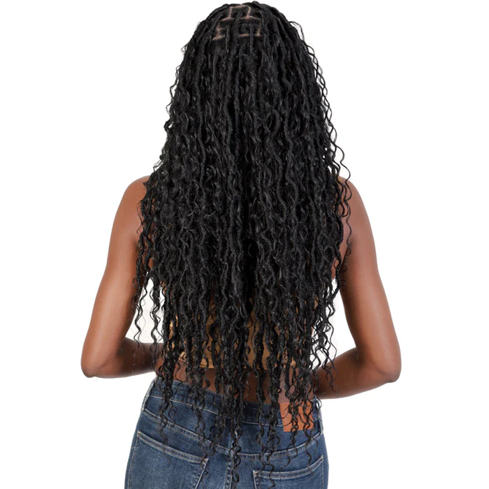 Motown Tress Glueless Hand-Braided HD Whole Hand-Tied Lace Wig - WLB.BOHOLC - Boho Loc Braid Big Square Top - Image 4