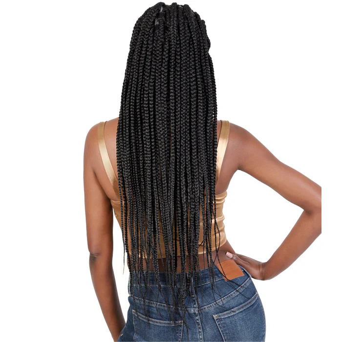 Motown Tress Glueless Hand-Braided HD Whole Hand-Tied Lace Wig - WLB.HEART - Box Braid Flat Twist Top - Image 5