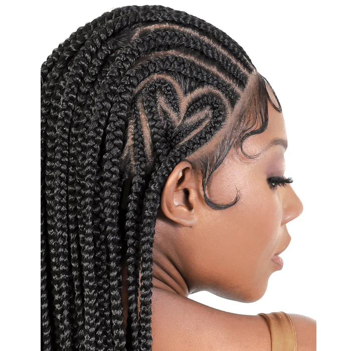 Motown Tress Glueless Hand-Braided HD Whole Hand-Tied Lace Wig - WLB.HEART - Box Braid Flat Twist Top - Image 7