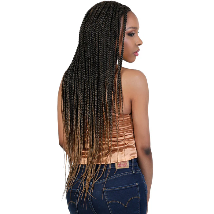 Motown Tress Glueless Hand-Braided HD Whole Hand-Tied Lace Wig - WLB.TRIBOX - Box Braid Triangle Method - Image 5