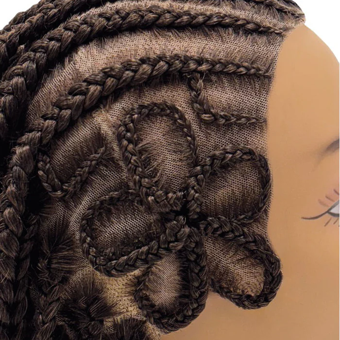 Motown Tress Glueless HD Whole Hand-Tied Hand-Braided Lace Wig - BOX BRAID FLAT TWIST TOP - Image 4