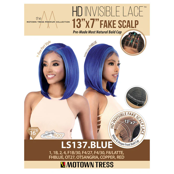 Motown Tress HD 13x7 Fake Scalp Lace Front Wig - LS137.BLUE - Image 4