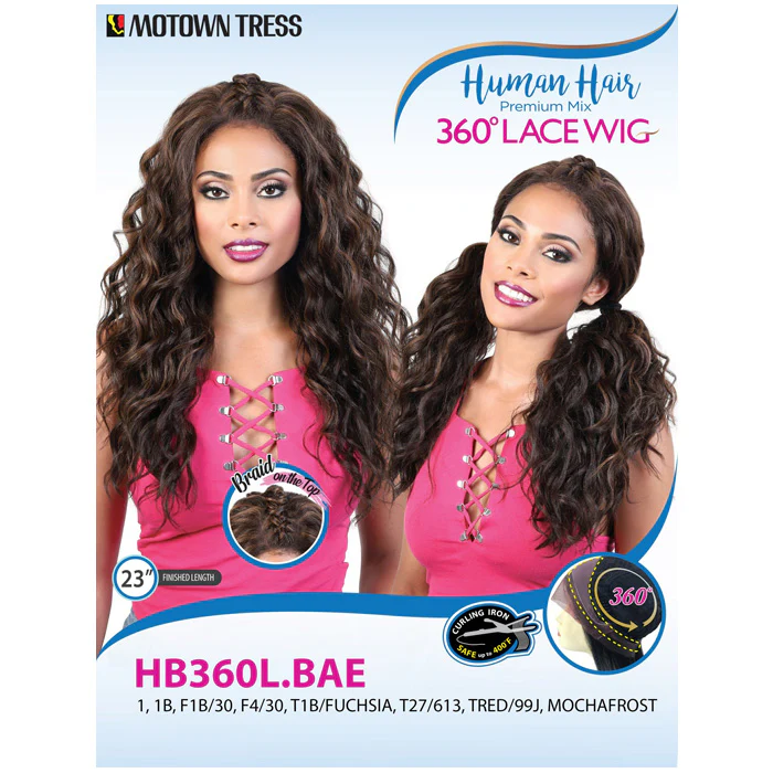 Motown Tress Human Hair Premium Mix 360 Lace Wig - HB360L BAE - Image 7