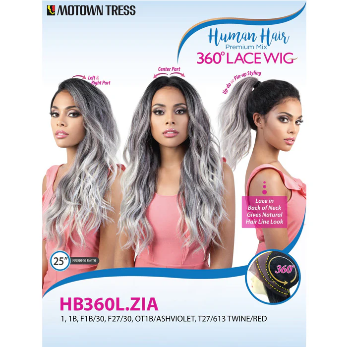 Motown Tress Human Hair Premium Mix 360 Lace Wig - HB360L ZIA - Image 5
