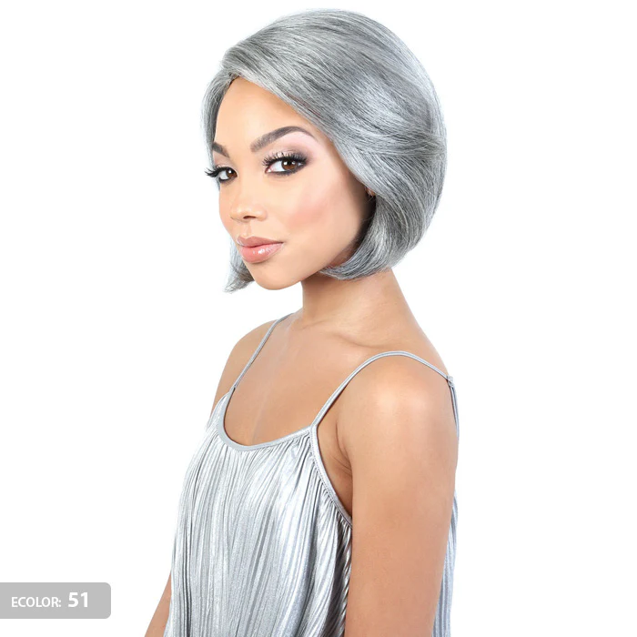 Motown Tress Human Hair Silver Gray Hair Collection Lace Part Wig - SH.PAGE - Image 2
