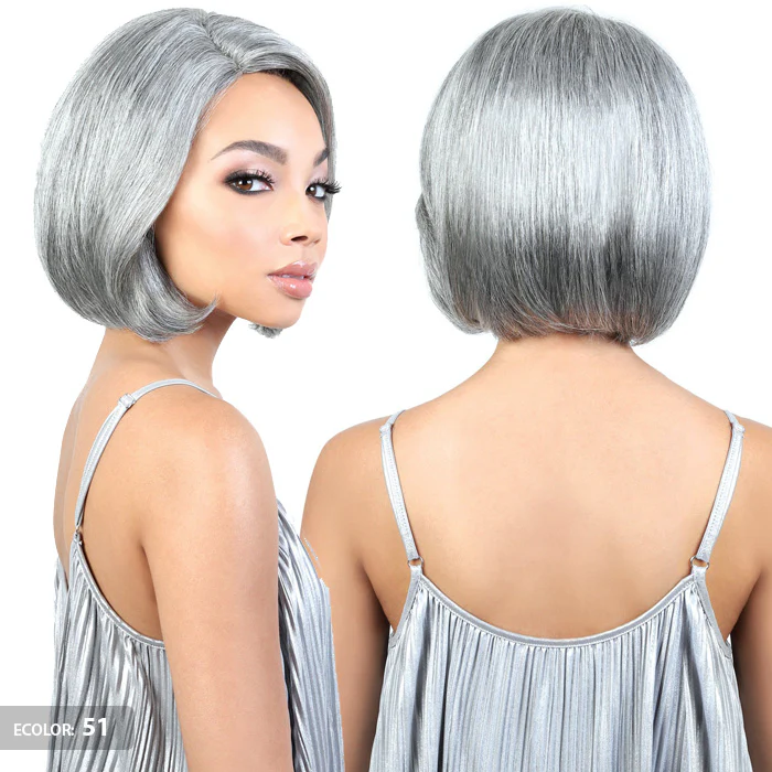 Motown Tress Human Hair Silver Gray Hair Collection Lace Part Wig - SH.PAGE - Image 3