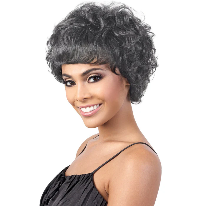 Motown Tress Human Hair Silver Gray Hair Collection Wig - S.LINDA - Image 2