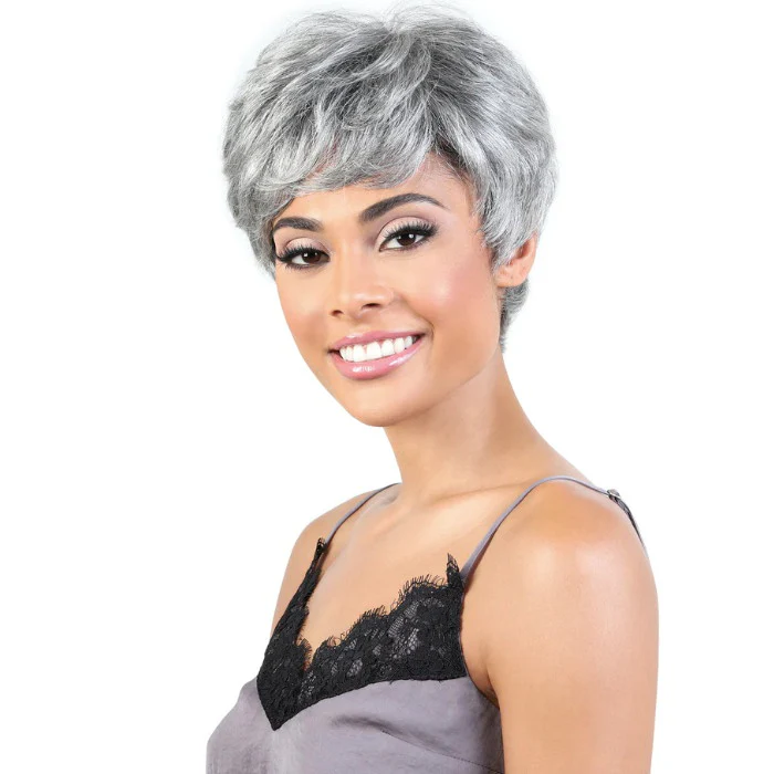 Motown Tress Human Hair Silver Gray Hair Collection Wig - SH AISHA - Image 3