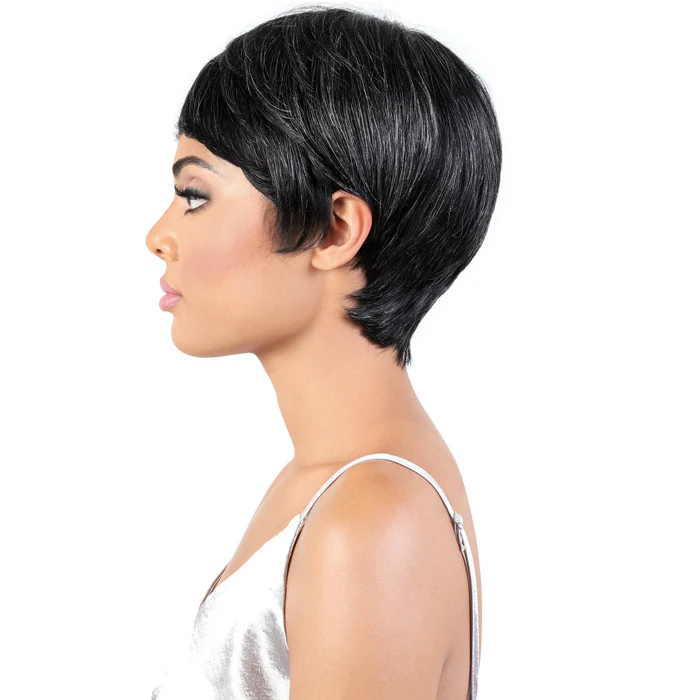Motown Tress Human Hair Silver Gray Hair Collection Wig - SH PIXIE - Image 4