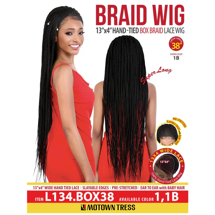 Motown Tress Lace Front Wide 13x4 Box Braid Wig - L134.BOX 38 - Image 5