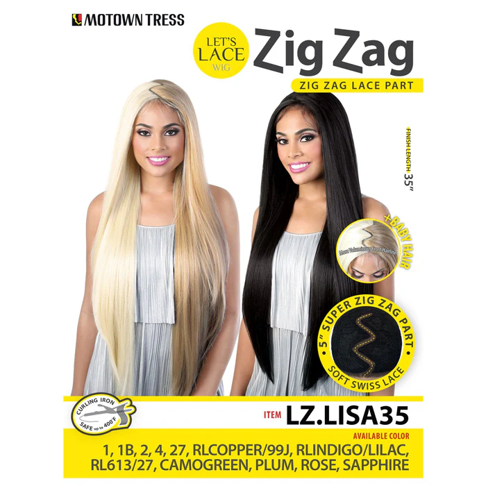 Motown Tress Let's Lace 5" Zig Zag Part Lace Wig - LZ.LISA35 - Image 6