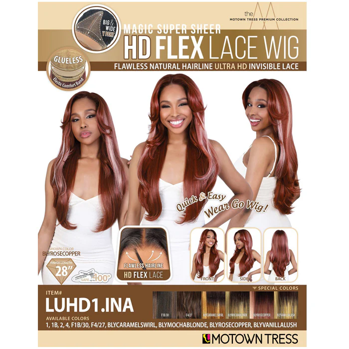 Motown Tress  Magic Super Sheer Glueless HD Flex Lace Front Wig - LUHD1.INA - Image 5