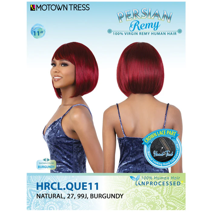 Motown Tress Persian Remy 100% Virgin Remy Human Hair Crown Lace Part Wig - HRCL.QUE11 - Image 5
