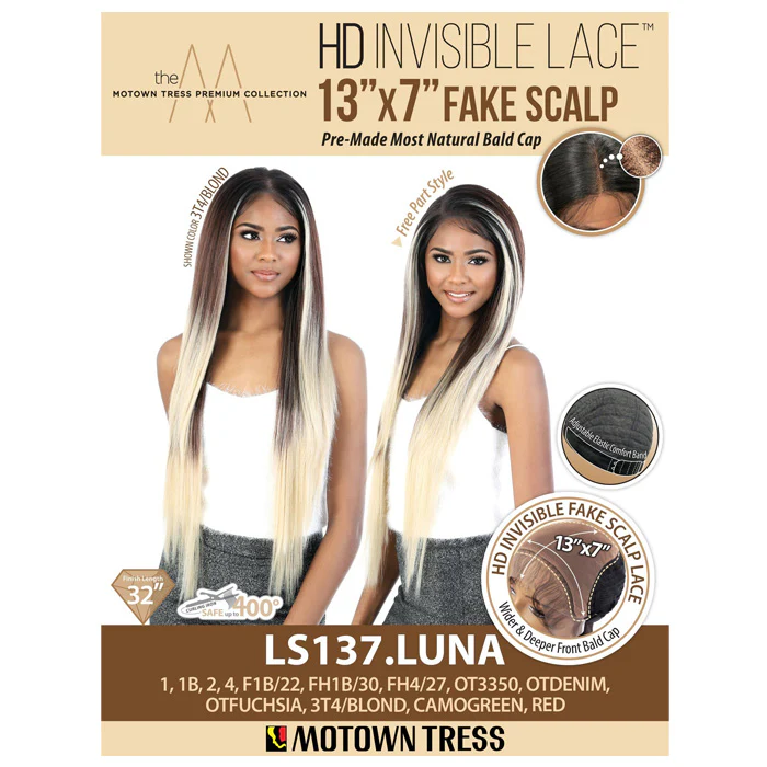 Motown Tress 13x7 HD Invisible Fake Scalp Frontal Lace Wig- LS137. LUNA - Image 4