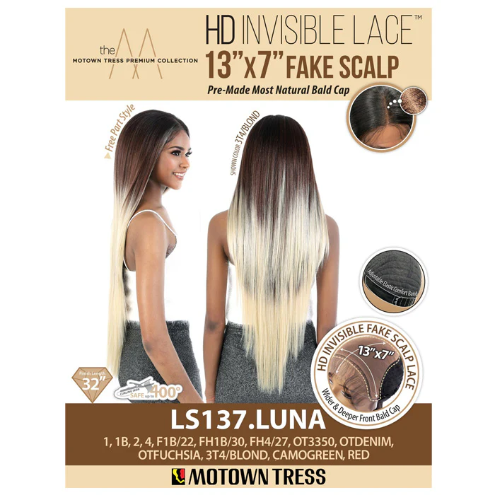 Motown Tress 13x7 HD Invisible Fake Scalp Frontal Lace Wig- LS137. LUNA - Image 5