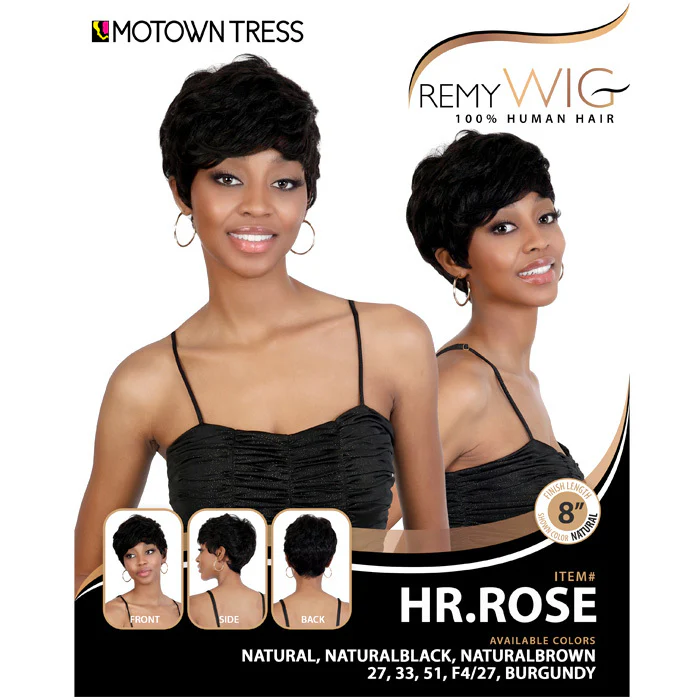 Motown Tress Remy Wig 100% Human Hair Full Wig - HR.ROSE - Image 4