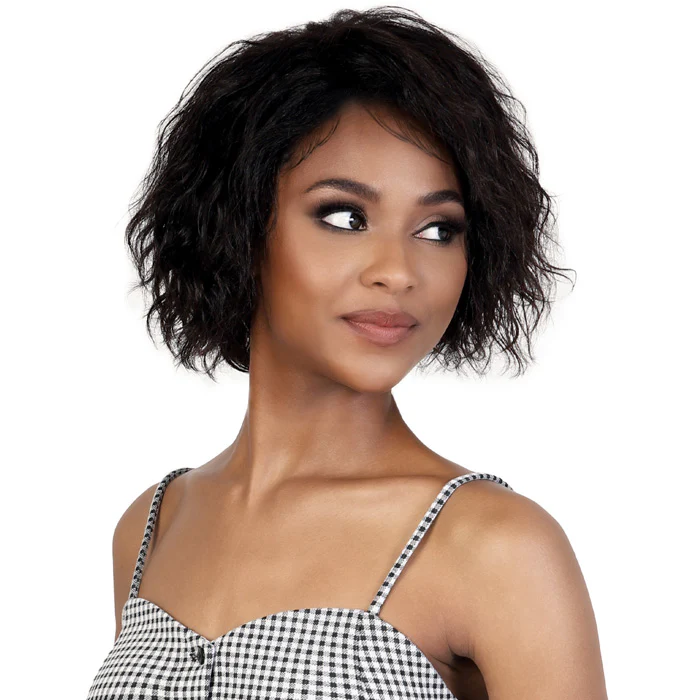 Motown Tress Secret Glueless 100% Virgin Remy Human Hair 13x4 HD Lace Front Wig - FRENCH WAVY BOB 10" - Image 3