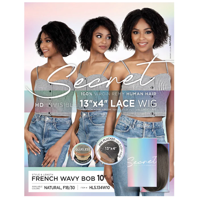 Motown Tress Secret Glueless 100% Virgin Remy Human Hair 13x4 HD Lace Front Wig - FRENCH WAVY BOB 10" - Image 6
