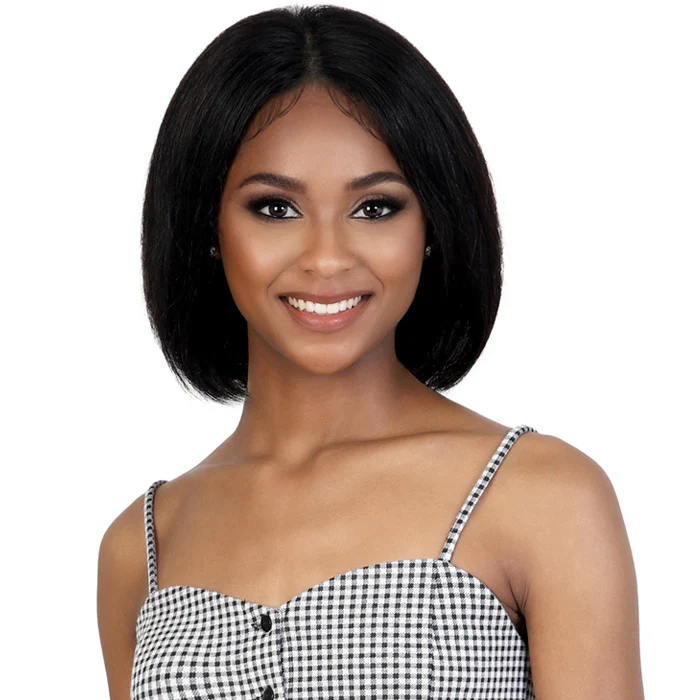 Motown Tress Secret Glueless 100% Virgin Remy Human Hair 13x4 HD Lace Front Wig - SLEEK STRAIGHT BOB 12" - Image 2