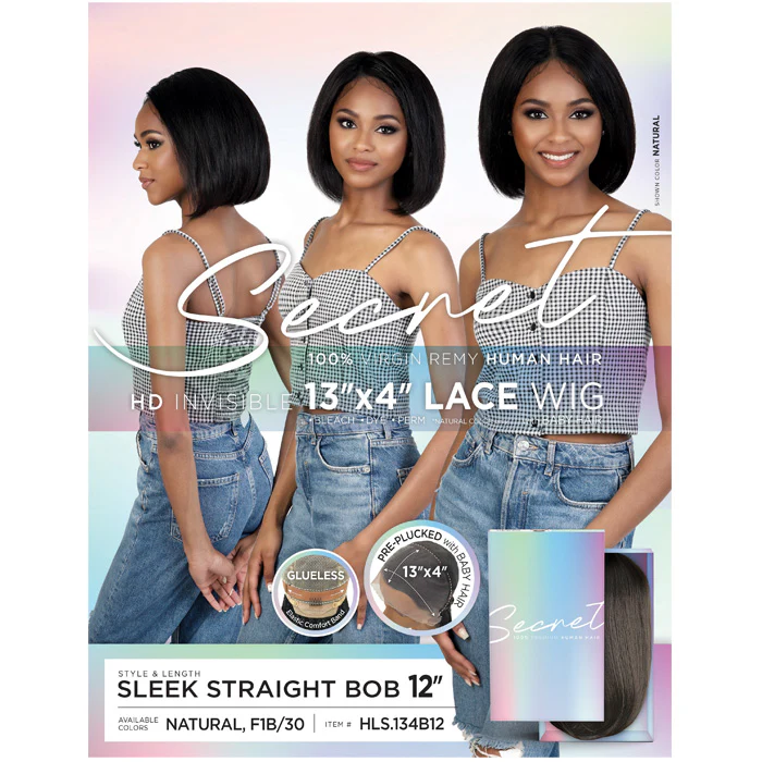 Motown Tress Secret Glueless 100% Virgin Remy Human Hair 13x4 HD Lace Front Wig - SLEEK STRAIGHT BOB 12" - Image 5