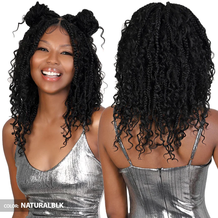Motown Tress Secret Glueless HD Hand-Tied Whole Lace Hand-Braided Wig - BOHO BOX BOB BRAID - WLBB.WINK - Image 2