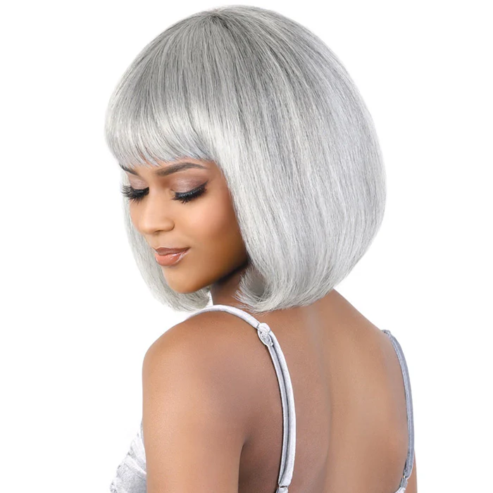 Motown Tress Silver 100% Human Hair Full Wig - SH.SHEIN - Image 2