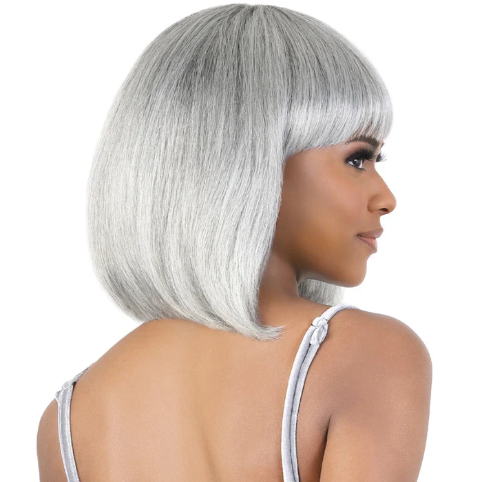 Motown Tress Silver 100% Human Hair Full Wig - SH.SHEIN - Image 3
