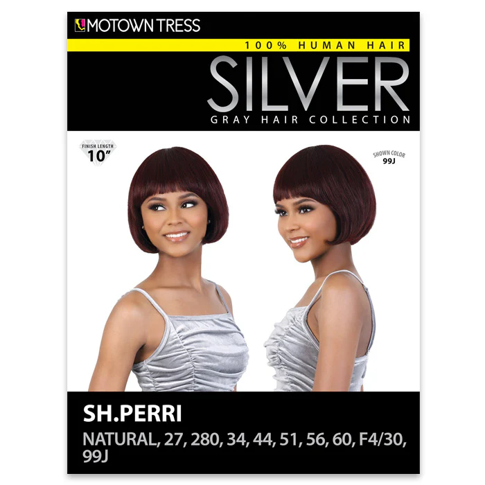 Motown Tress Silver Gray Hair Collection 100% Human Hair Wig - SH PERRI - Image 5