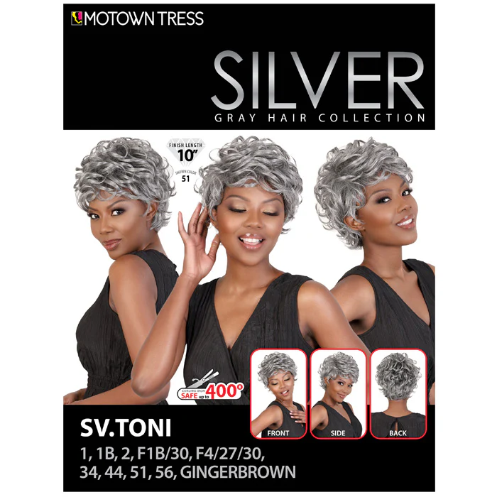 Motown Tress Silver Gray Hair Collection Full Wig - SV.TONI - Image 5