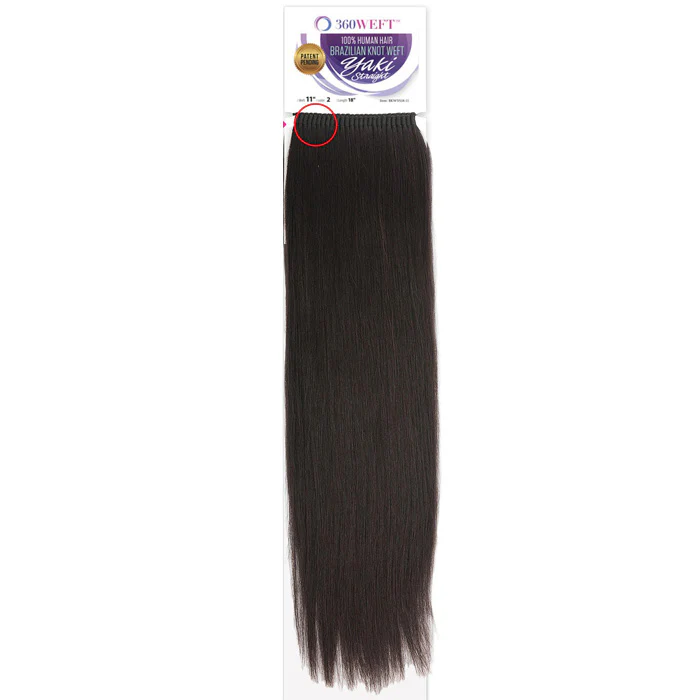 New Born Free 360 Weft 100% Human Hair Brazilian Knot Weft Weave - YAKI STRAIGHT 18" - Image 3