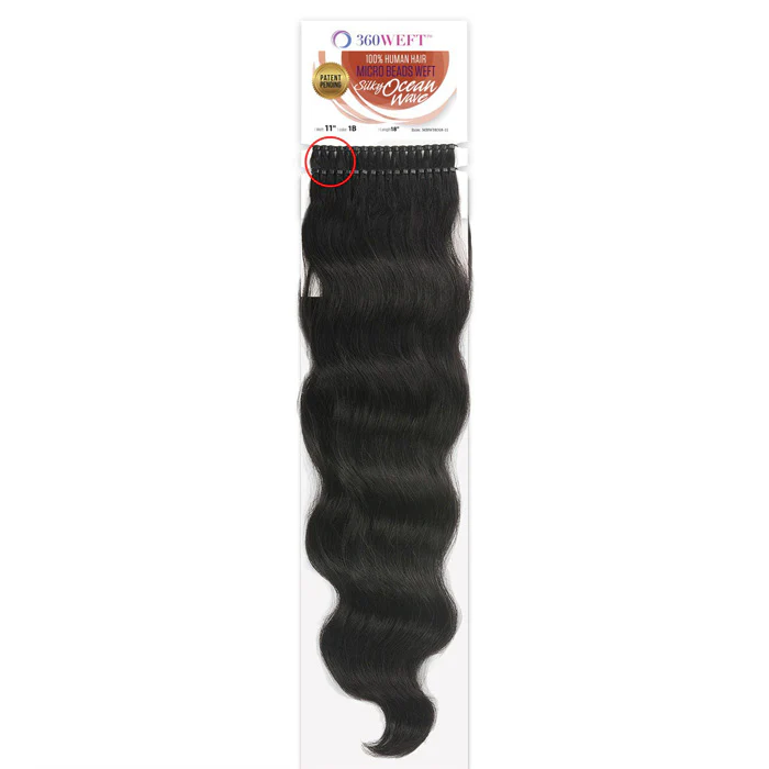 New Born Free 360 Weft 100% Human Hair Micro Beads Weft Weave - SILKY OCEAN WAVE 18" - Image 3