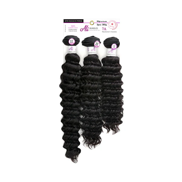 New Born Free Ali 100% Unprocessed Virgin Human Hair Brazilian Bundle Weave - 3X PINEAPPLE WAVE 10-26"