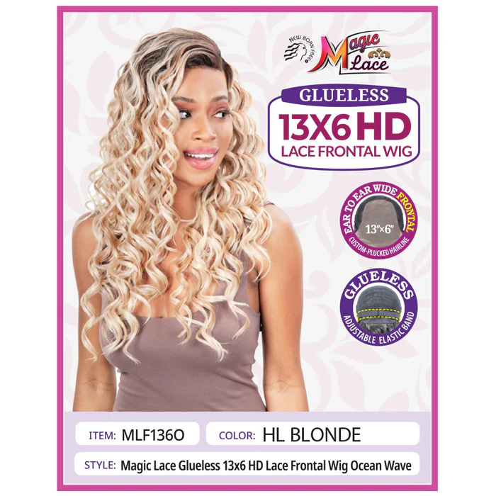 New Born Free Magic Lace Glueless 13x6 HD Lace Front Wig - MLF136O - OCEAN WAVE - Image 2