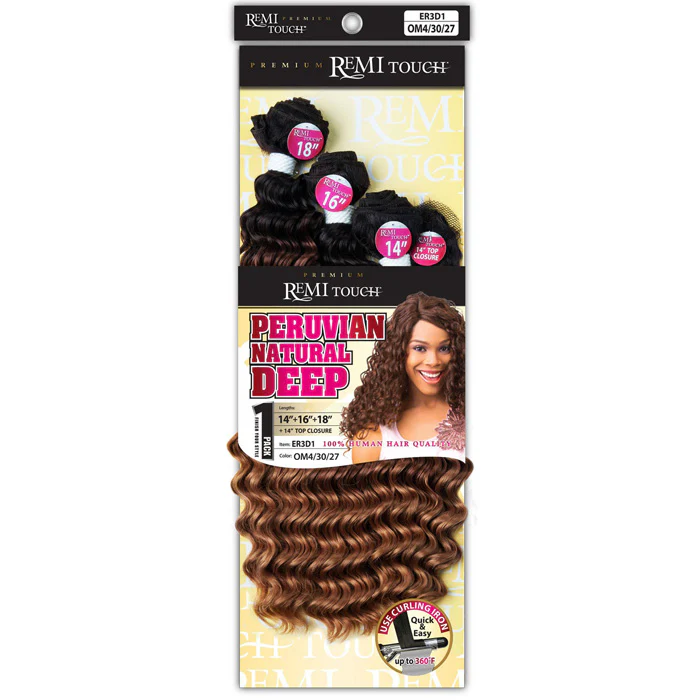 New Born Free Premium Remi Touch Weave - PERUVIAN NATURAL DEEP 3 PCS (14/16/18") - Image 3