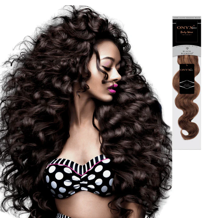 Onyx 100% Human Hair Weave - BODY WAVE 10/18"(Machine-Tied) - Image 2