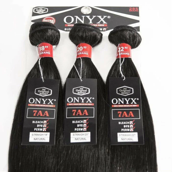 Onyx Brazilian Virgin Remi Human Hair Weave - 7AA TRIPLE BUNDLE STRAIGHT 14/16/20" - Image 3