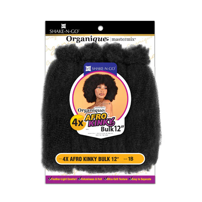 Organique Human Hair Blend Braids - 4X AFRO KINKY BULK 12" - by Shake N Go - Image 4