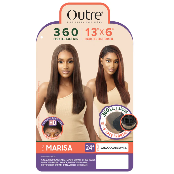 Outre 100% Human Hair Blend 13X6 Hand-Tied 360 Lace Frontal Wig - MARISA - Image 4