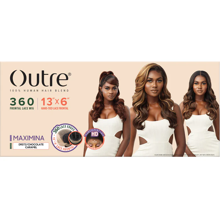 Outre 100% Human Hair Blend Glueless 360 HD 13x6 Hand-Tied Lace Frontal Wig - MAXIMINA - Image 5