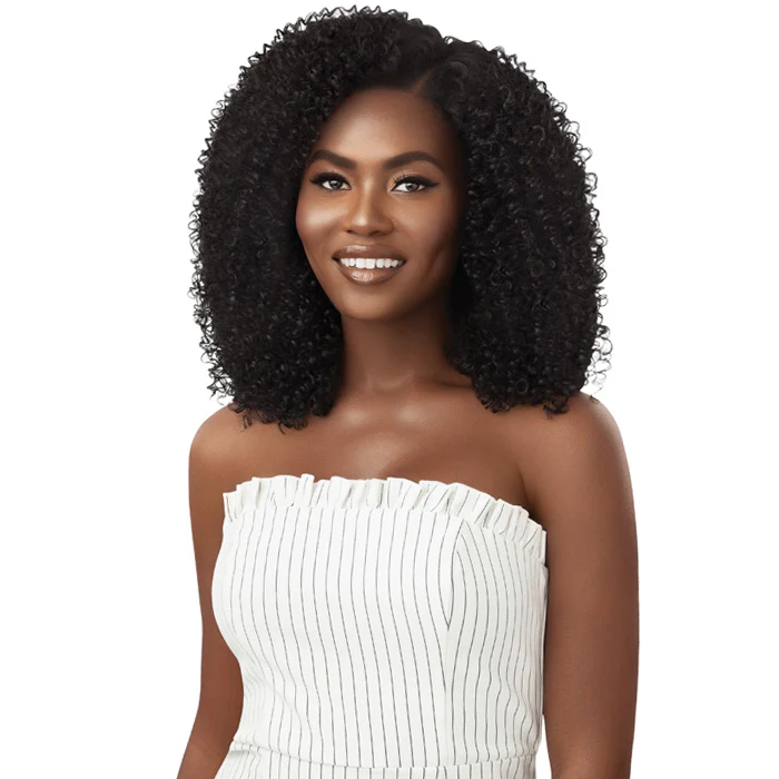 Outre 100% Human Hair Blend U-Part Cap Leave Out Wig - AFRO CURLS 16 - Image 2