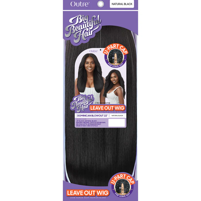 Outre 100% Human Hair Blend U Part Cap Leave Out Wig - DOMINICAN BLOWOUT 22" - Image 6