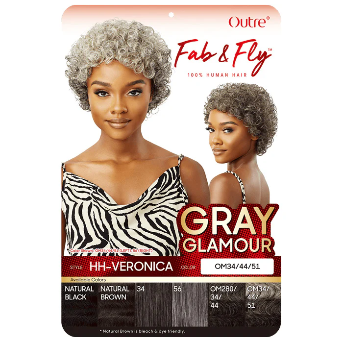 Outre 100% Human Hair Fab & Fly Gray Glamour Full Cap Wig VERONICA - Image 5